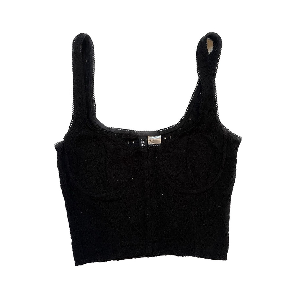 Divided latch up soft corset top